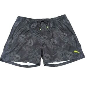Tommy Bahama Swim Trunks Shorts Mens Size XXL 2XL Gray Black Tropical Beach